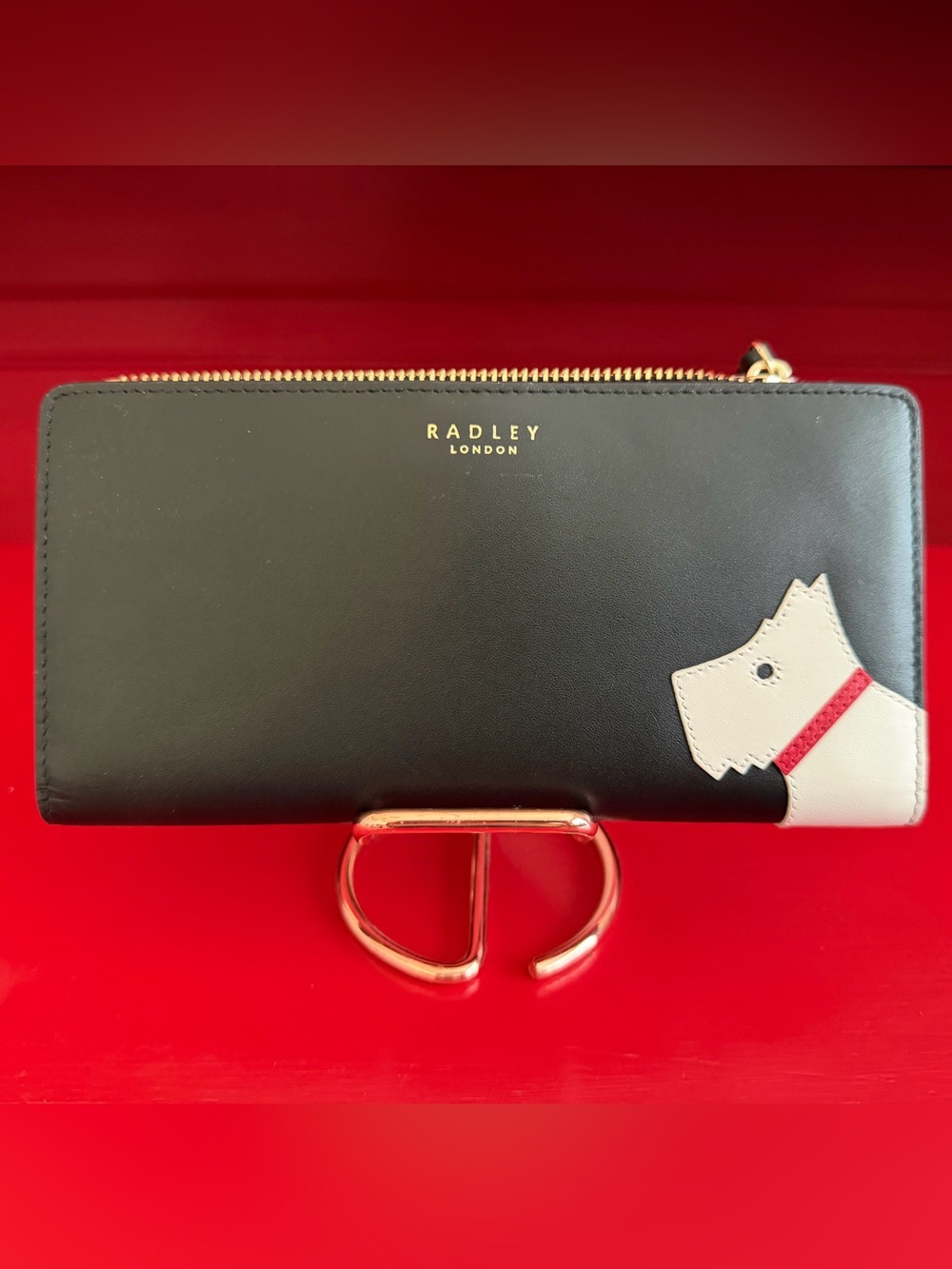 NWT - Classic RADLEY LONDON signature Scottie Dog Black Leather Zip Wallet 🇬🇧